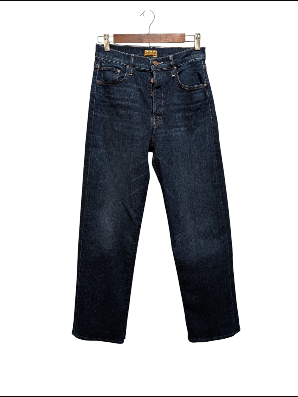 MOTHER The Rambler Ankle Jeans Womens 27 Off Limits Dark Wash High Rise USA